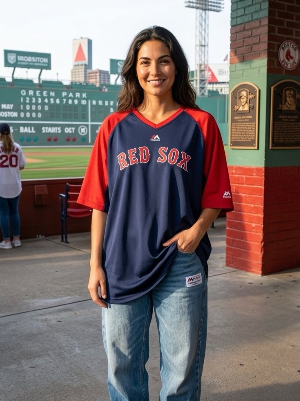 Majestic Boston Red Sox Fan Pullover Jersey Women’s Size Large VGUC